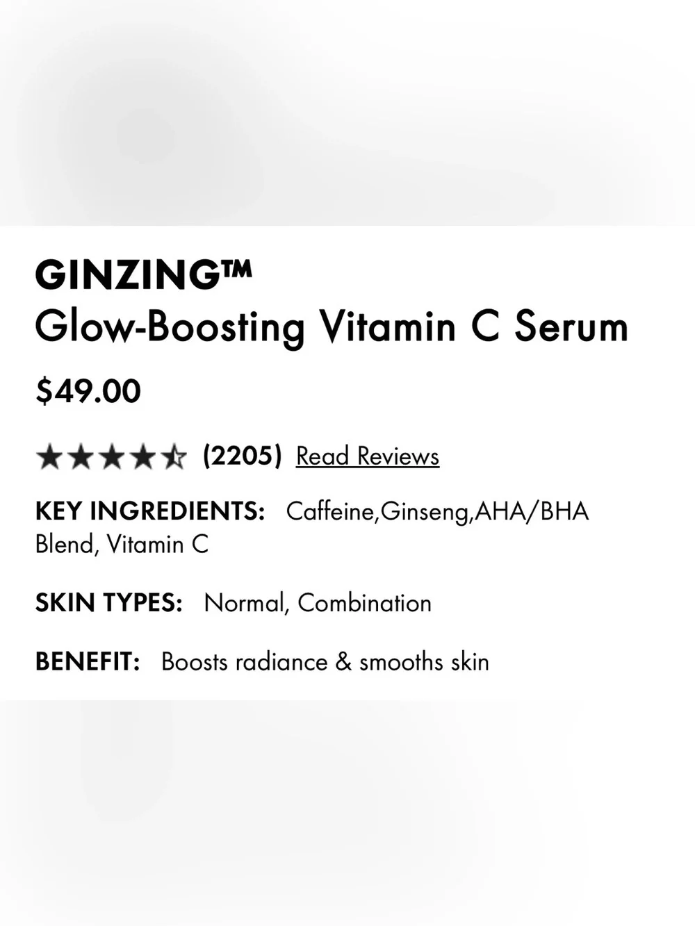 Origins Ginzing Glow Boosting Serum